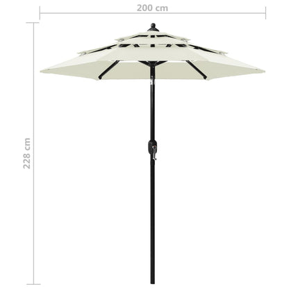 Sonnenschirm Mit Aluminium-Mast 3-Lagig 2 M