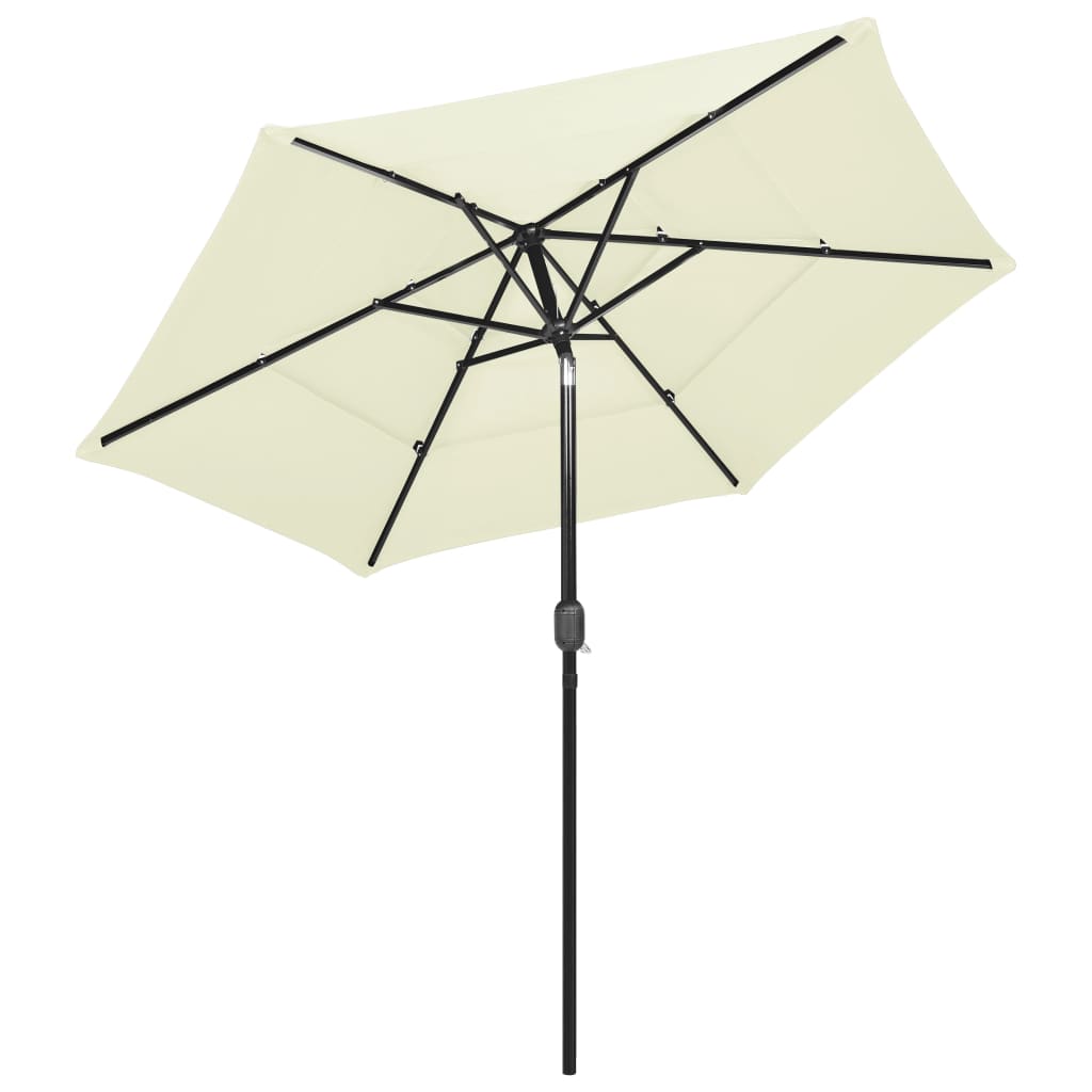 Sonnenschirm Mit Aluminium-Mast 3-Lagig 2,5 M