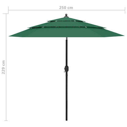 Sonnenschirm Mit Aluminium-Mast 3-Lagig 2,5 M
