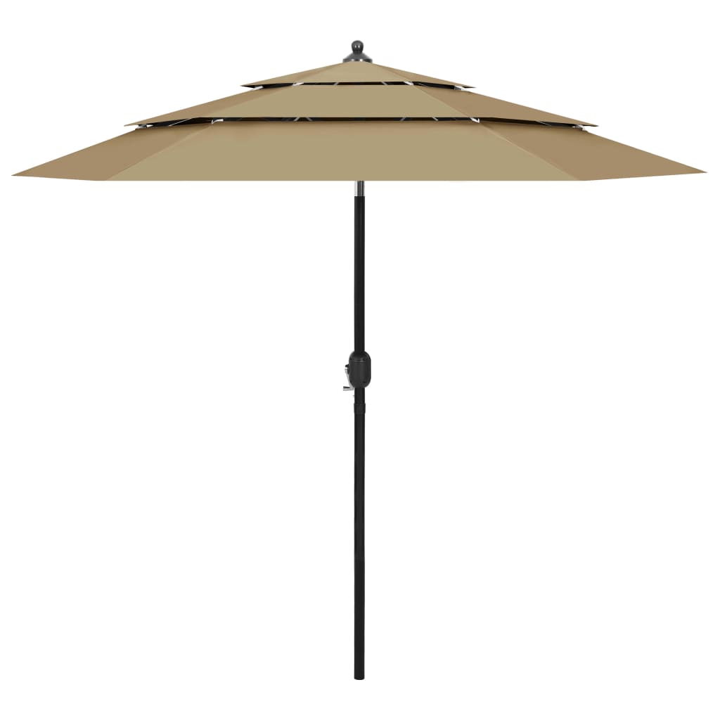 Sonnenschirm Mit Aluminium-Mast 3-Lagig 2,5 M
