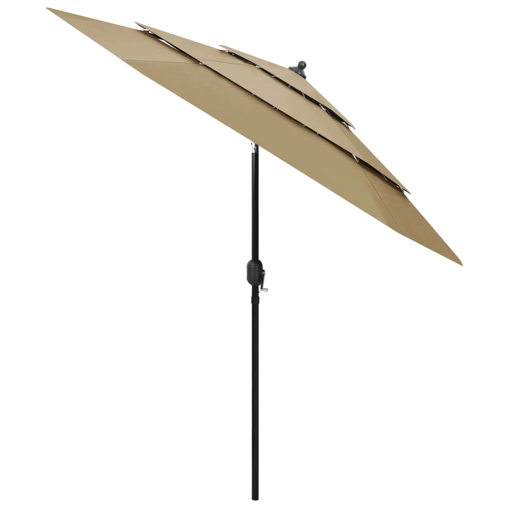 Sonnenschirm Mit Aluminium-Mast 3-Lagig 2,5 M