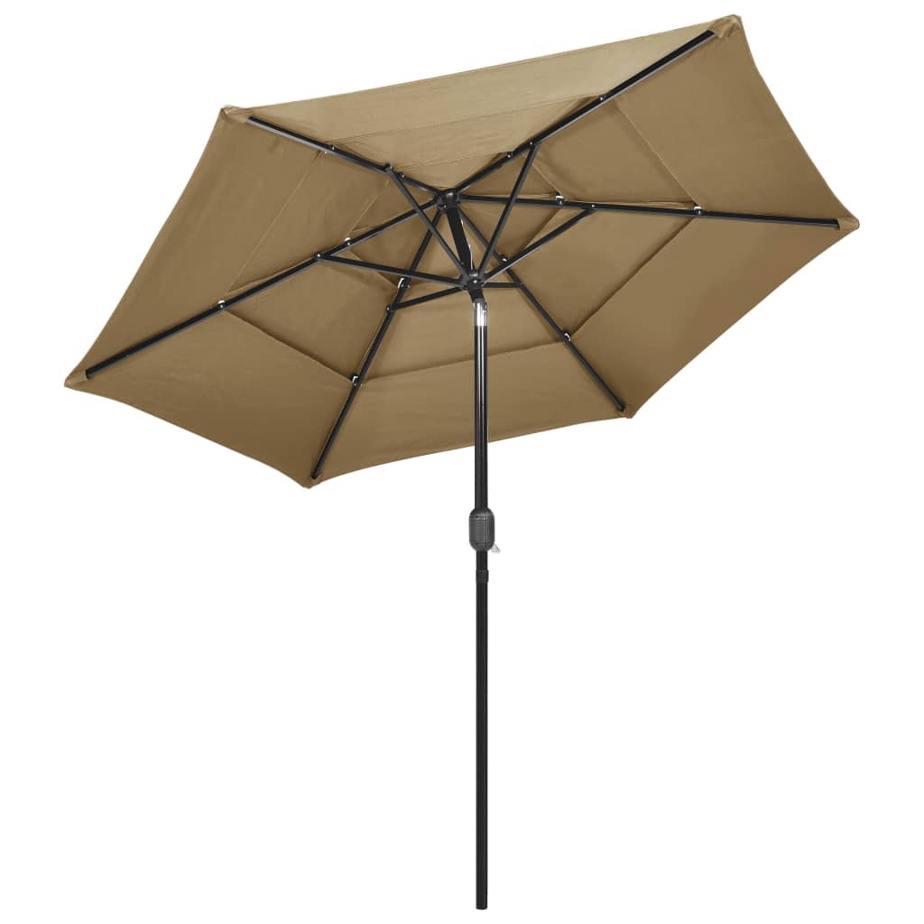 Sonnenschirm Mit Aluminium-Mast 3-Lagig 2,5 M