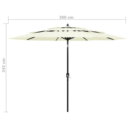 Sonnenschirm Mit Aluminium-Mast 3-Lagig 3 M