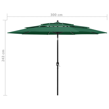 Sonnenschirm Mit Aluminium-Mast 3-Lagig 3 M
