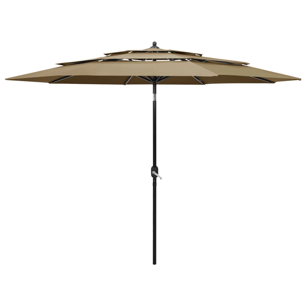 Sonnenschirm Mit Aluminium-Mast 3-Lagig 3 M