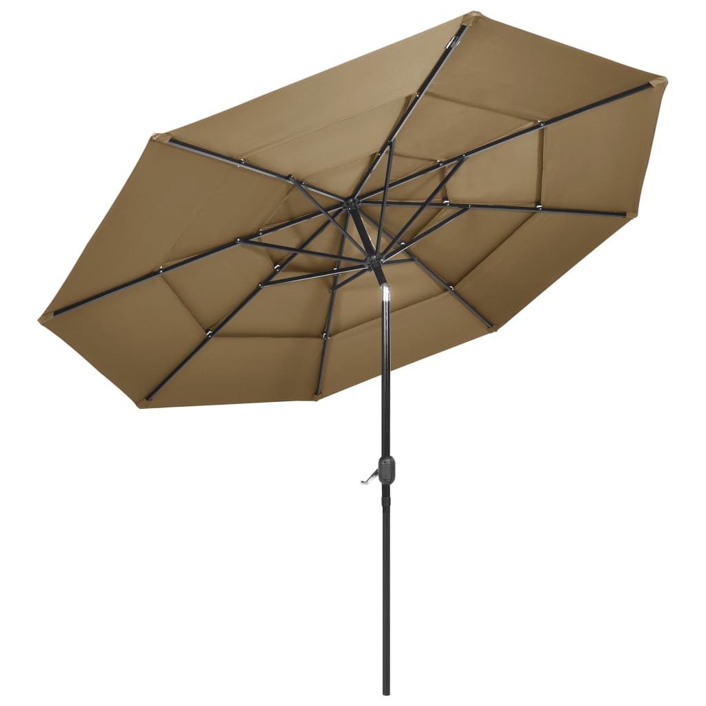 Sonnenschirm Mit Aluminium-Mast 3-Lagig 3 M