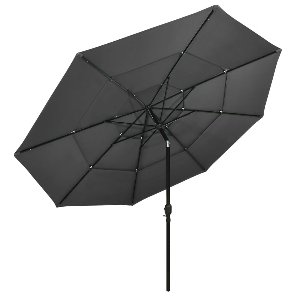 Sonnenschirm Mit Aluminium-Mast 3-Lagig 3,5 M