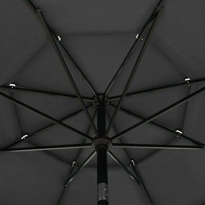 Sonnenschirm Mit Aluminium-Mast 3-Lagig 3,5 M