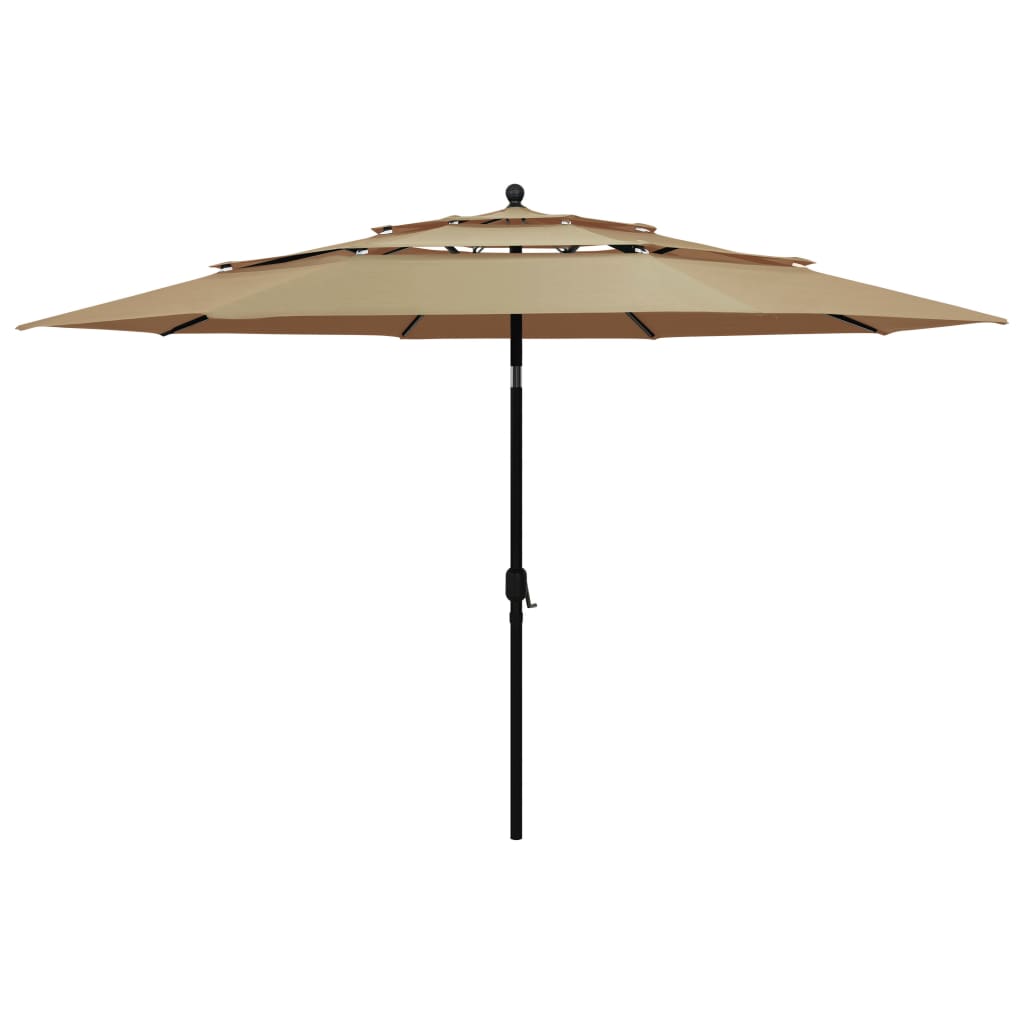 Sonnenschirm Mit Aluminium-Mast 3-Lagig 3,5 M