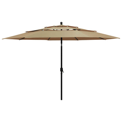 Sonnenschirm Mit Aluminium-Mast 3-Lagig 3,5 M