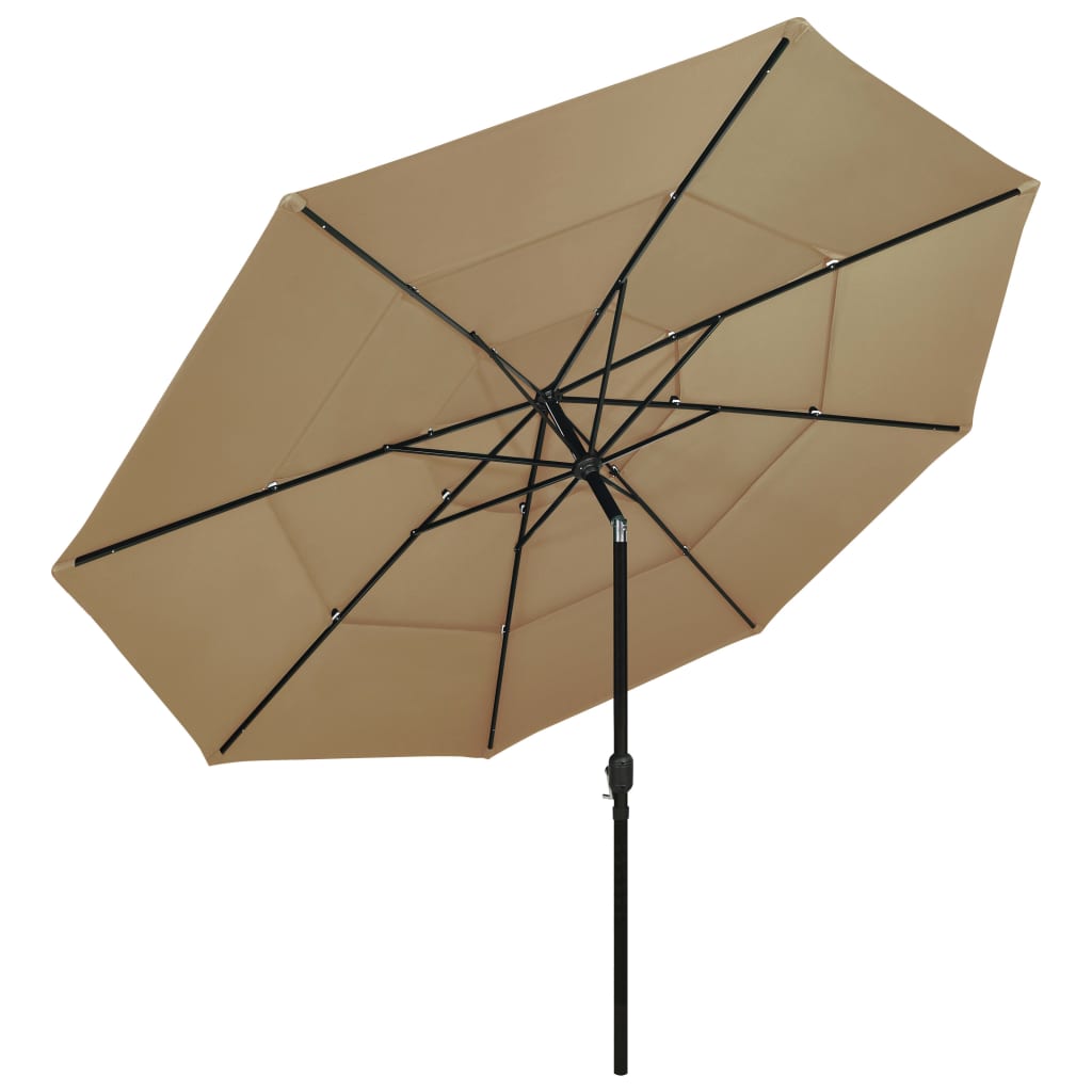 Sonnenschirm Mit Aluminium-Mast 3-Lagig 3,5 M