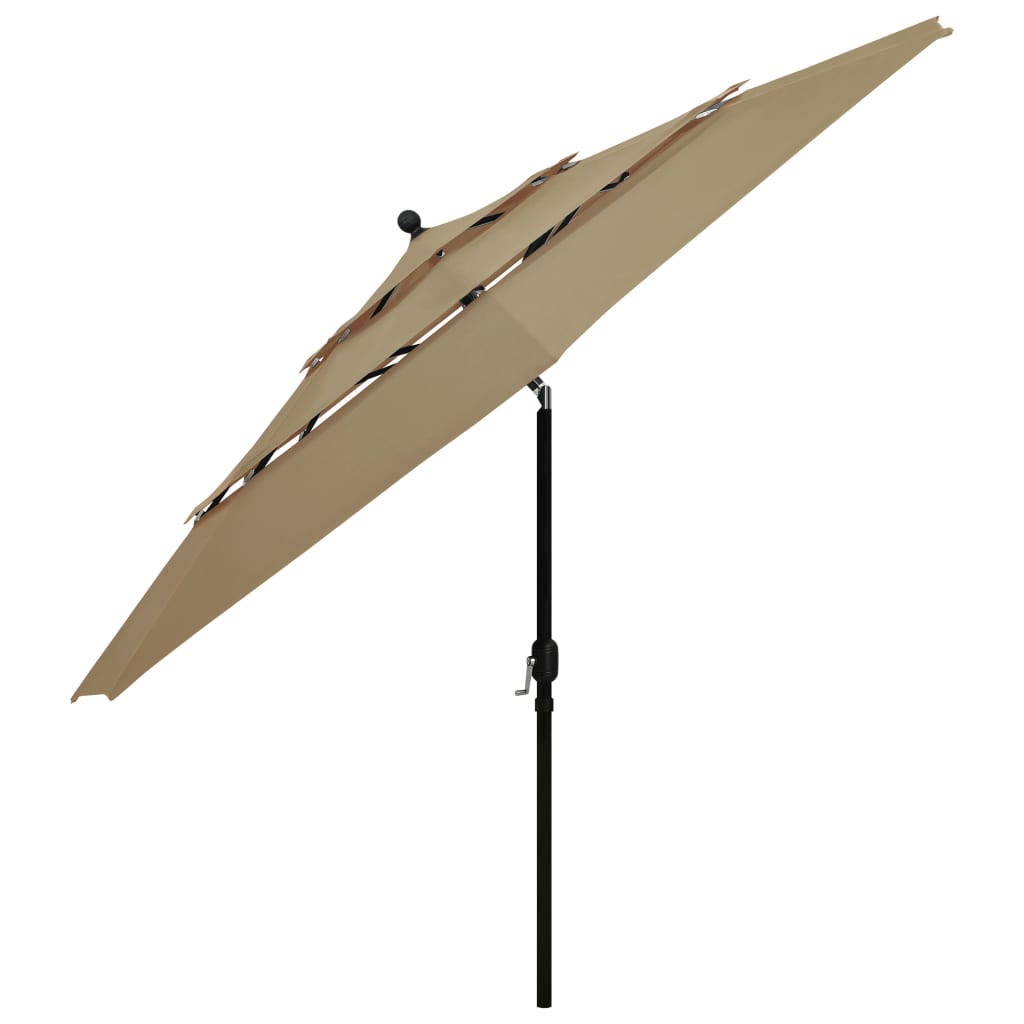 Sonnenschirm Mit Aluminium-Mast 3-Lagig 3,5 M