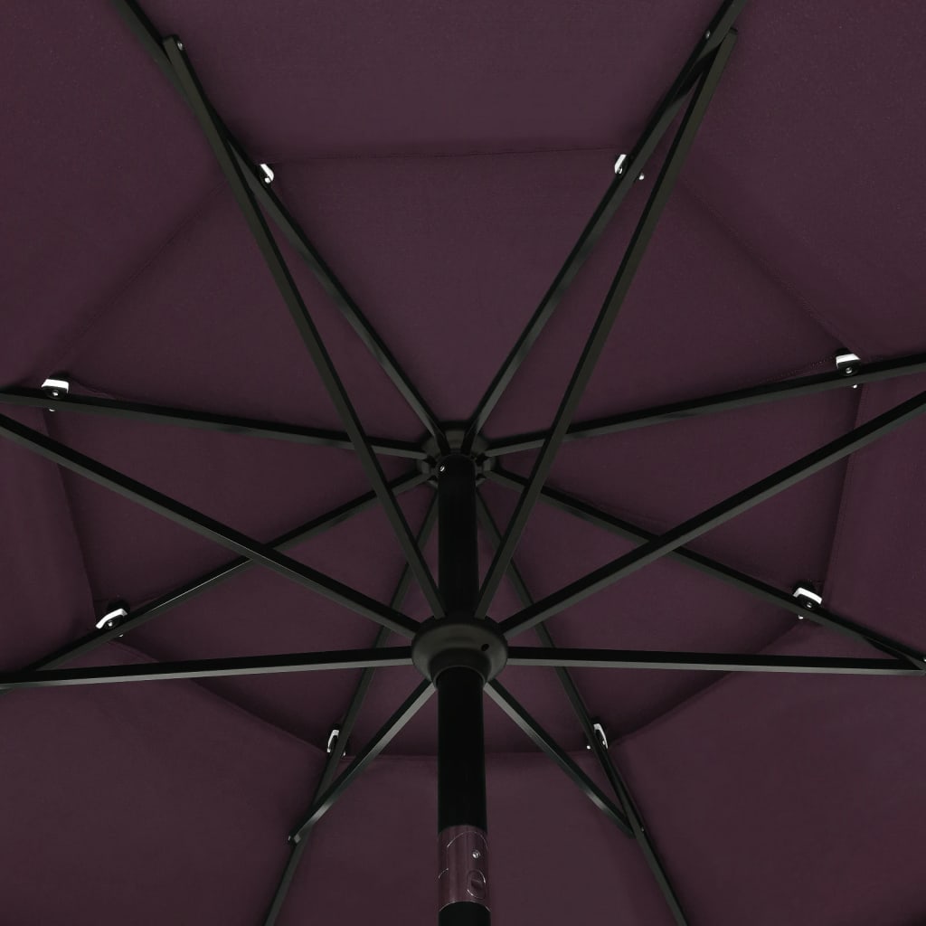 Sonnenschirm Mit Aluminium-Mast 3-Lagig 3,5 M
