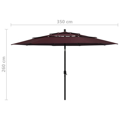 Sonnenschirm Mit Aluminium-Mast 3-Lagig 3,5 M