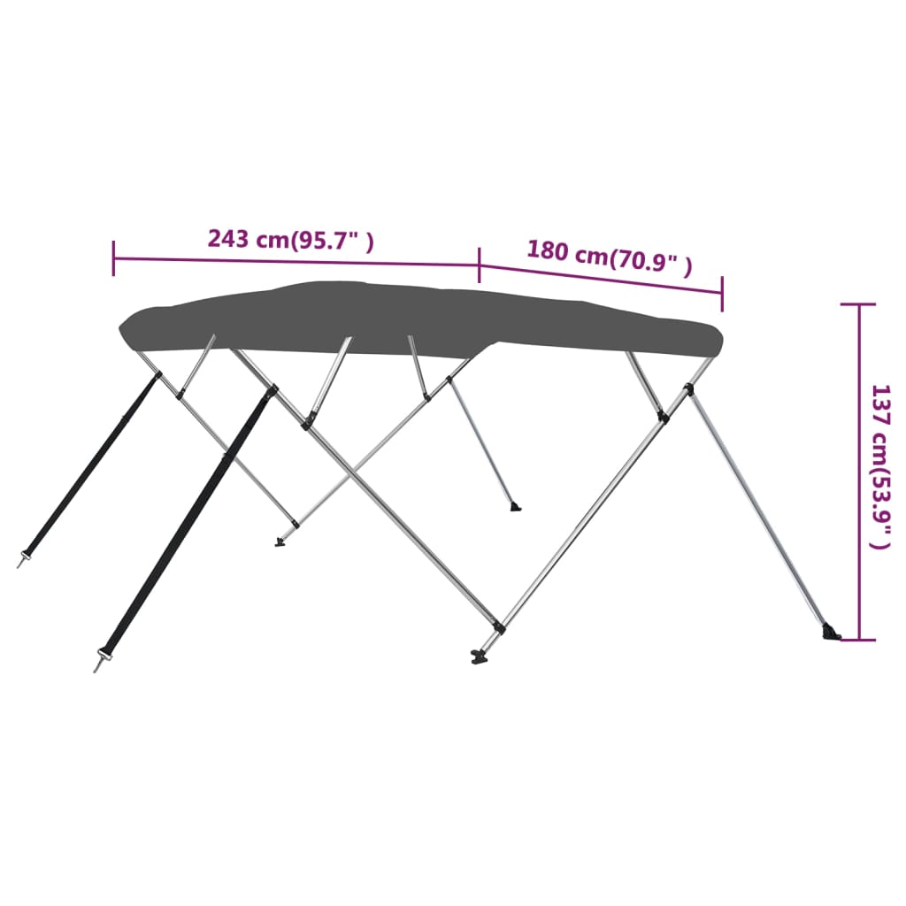 4-Bow Bimini Top 243X180X137 Cm
