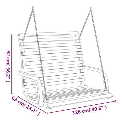Schaukelbank Bugholz Massiv Mit Teak-Finish 126X63X92 Cm