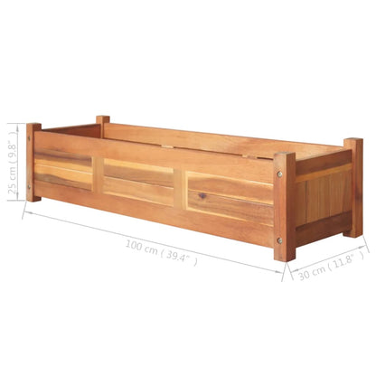 Garten-Hochbeete 2 Stk. Akazienholz 100X30X25 Cm