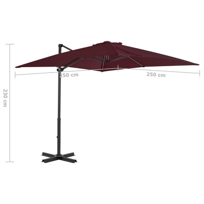 Ampelschirm Mit Aluminium-Mast 250X250 Cm Bordeaux