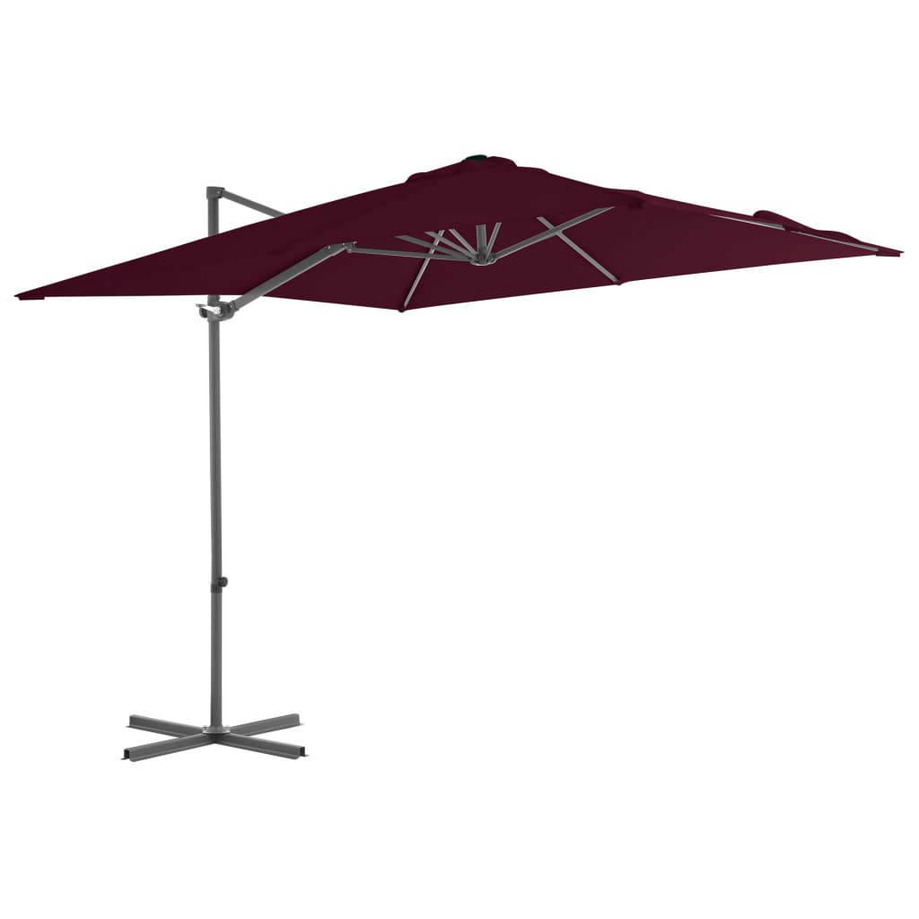 Ampelschirm Mit Stahl-Mast 250X250 Cm Bordeaux