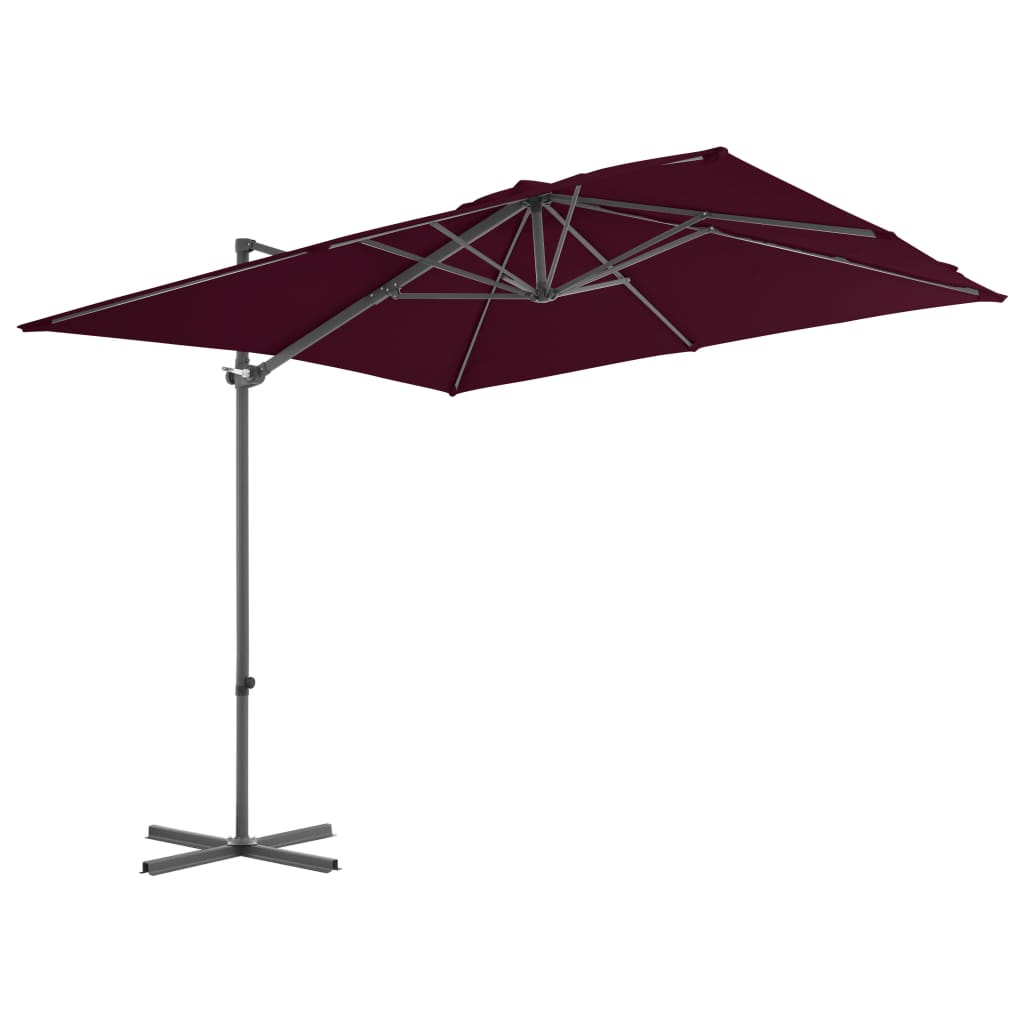 Ampelschirm Mit Stahl-Mast 250X250 Cm Bordeaux