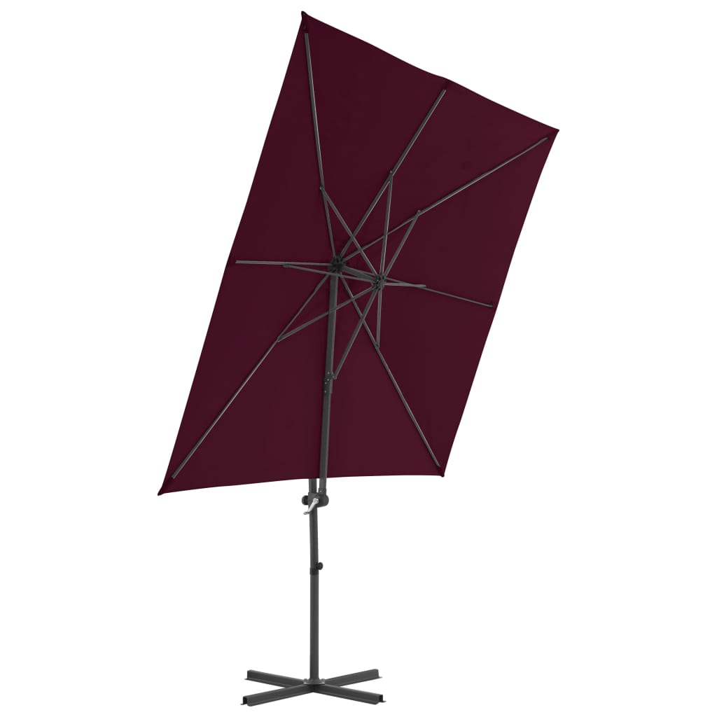 Ampelschirm Mit Stahl-Mast 250X250 Cm Bordeaux