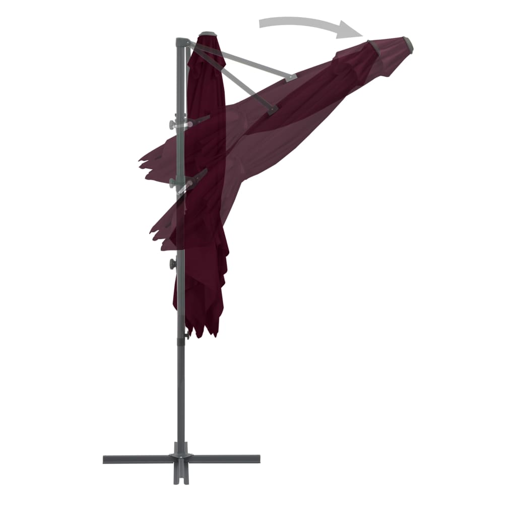Ampelschirm Mit Stahl-Mast 250X250 Cm Bordeaux