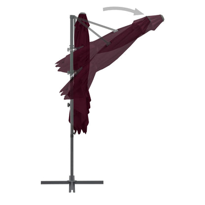 Ampelschirm Mit Stahl-Mast 250X250 Cm Bordeaux