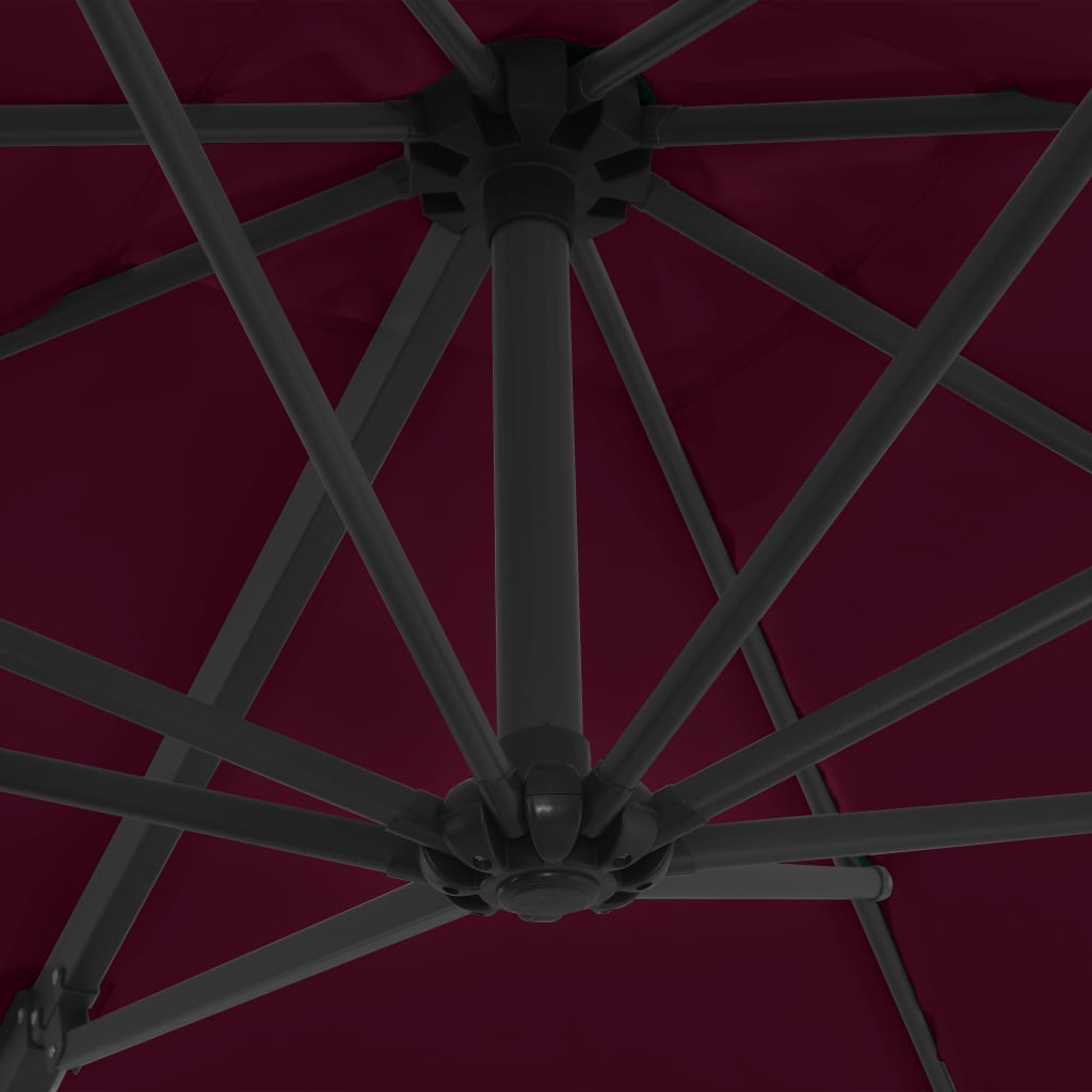 Ampelschirm Mit Stahl-Mast 250X250 Cm Bordeaux