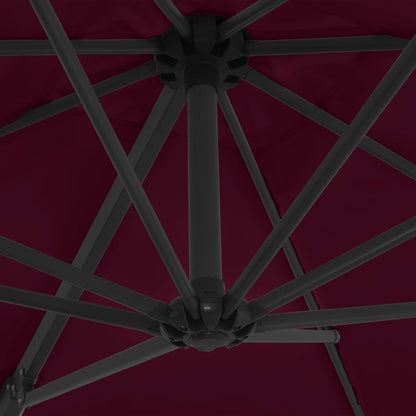 Ampelschirm Mit Stahl-Mast 250X250 Cm Bordeaux