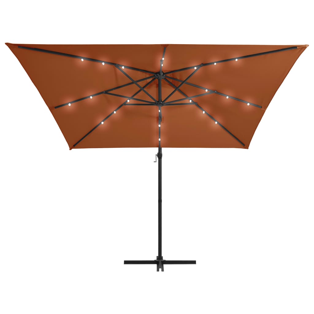 Ampelschirm Mit Led-Beleuchtung 250X250 Cm Terrakotta