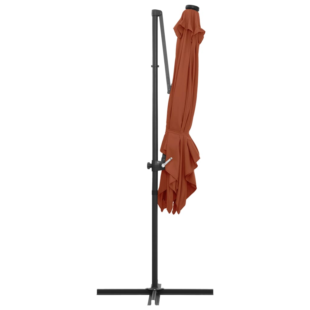 Ampelschirm Mit Led-Beleuchtung 250X250 Cm Terrakotta