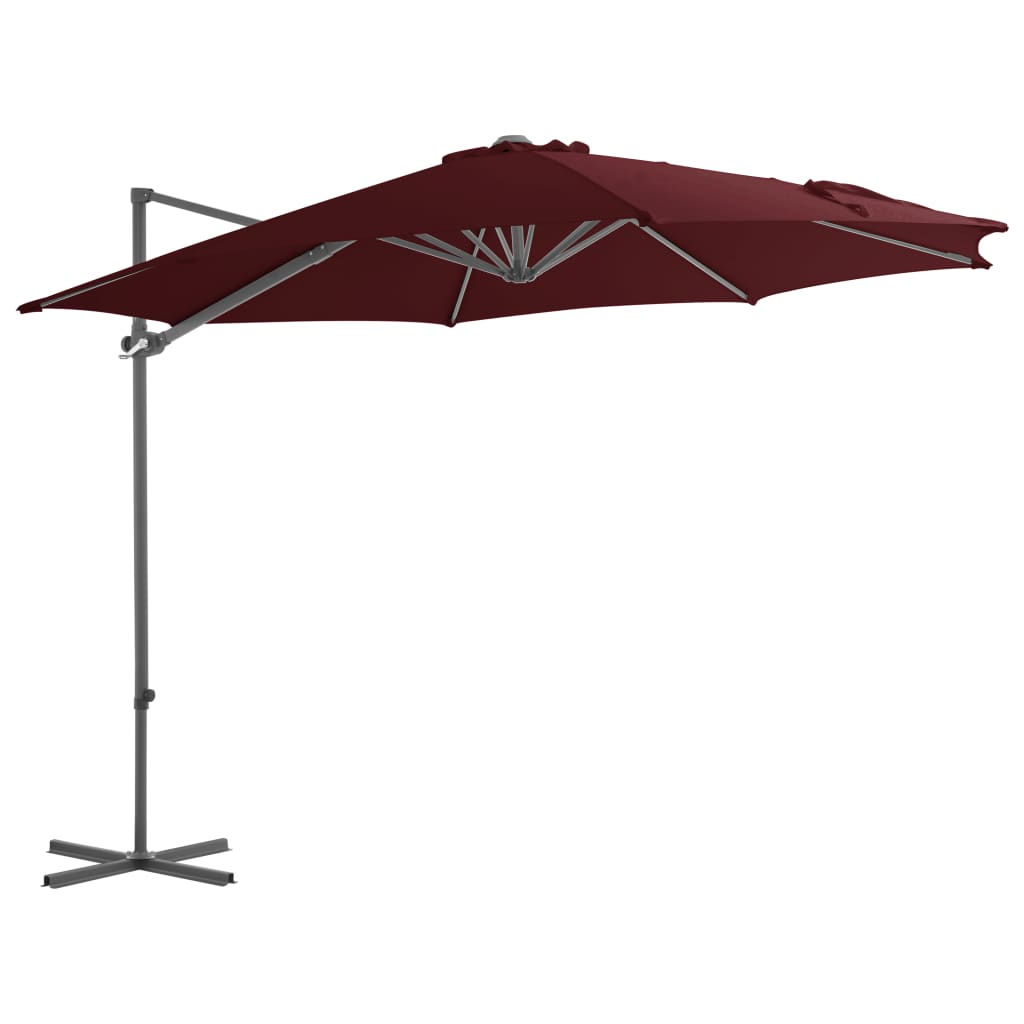 Ampelschirm Mit Stahl-Mast 300 Cm Bordeaux