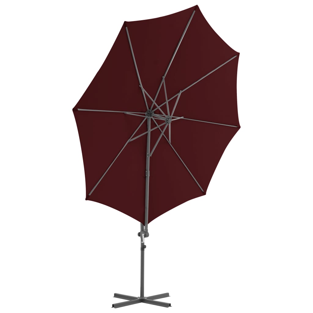 Ampelschirm Mit Stahl-Mast 300 Cm Bordeaux