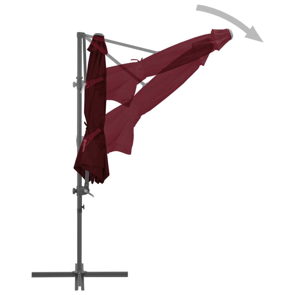 Ampelschirm Mit Stahl-Mast 300 Cm Bordeaux