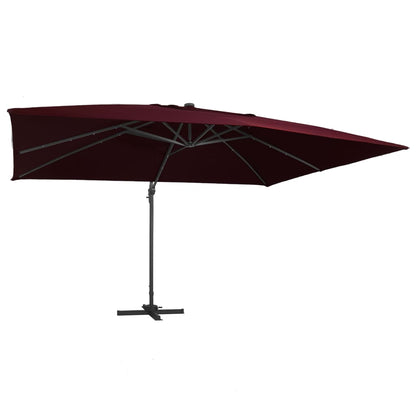 Ampelschirm Mit Led-Beleuchtung 400X300 Cm Bordeaux