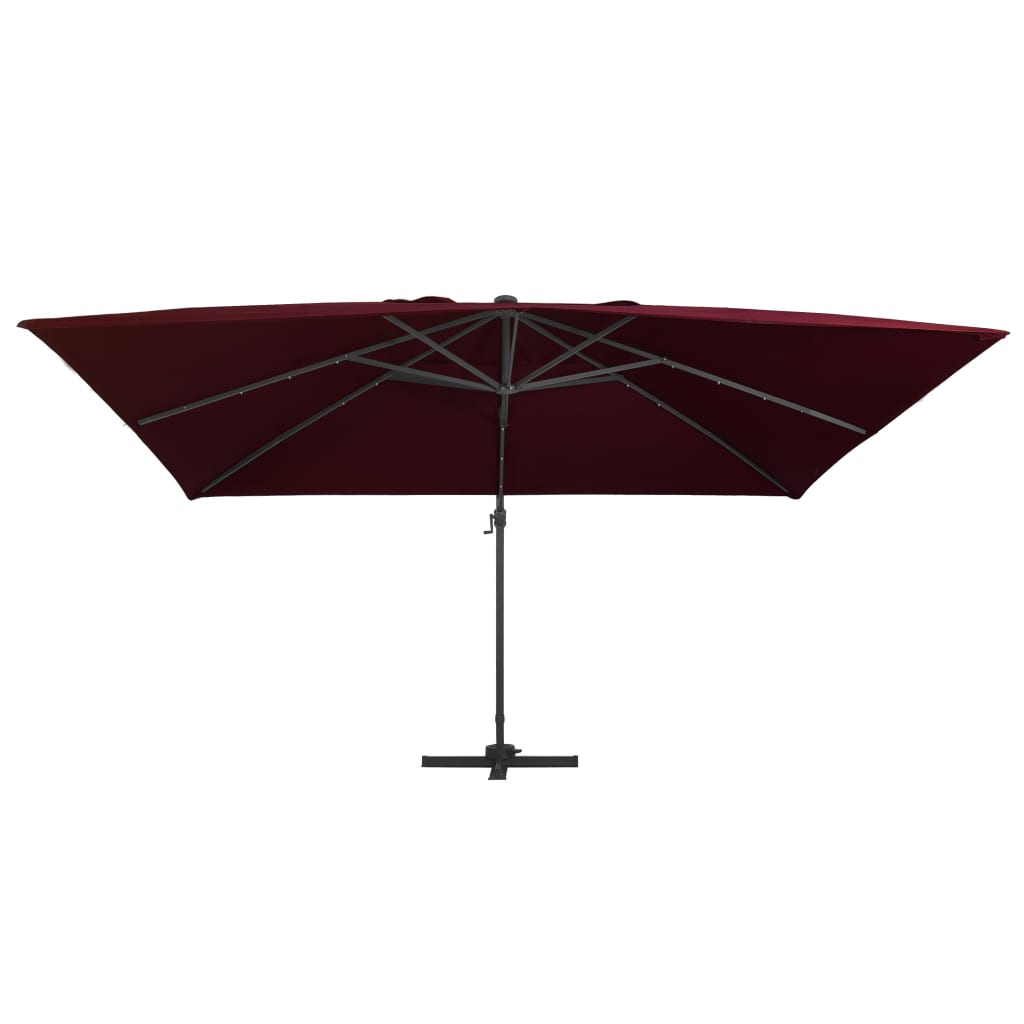 Ampelschirm Mit Led-Beleuchtung 400X300 Cm Bordeaux