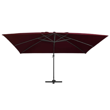 Ampelschirm Mit Led-Beleuchtung 400X300 Cm Bordeaux