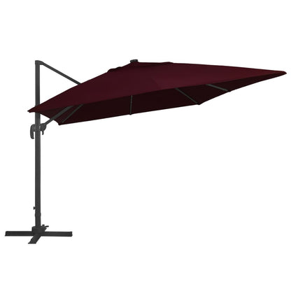 Ampelschirm Mit Led-Beleuchtung 400X300 Cm Bordeaux