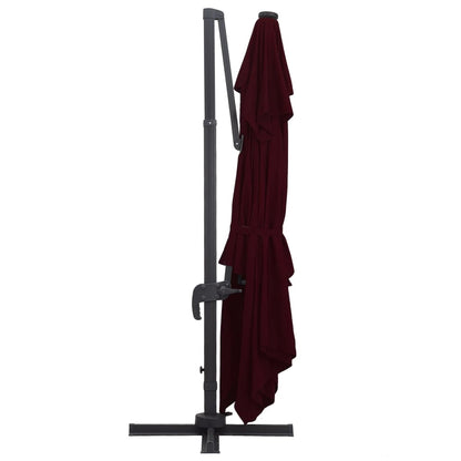 Ampelschirm Mit Led-Beleuchtung 400X300 Cm Bordeaux