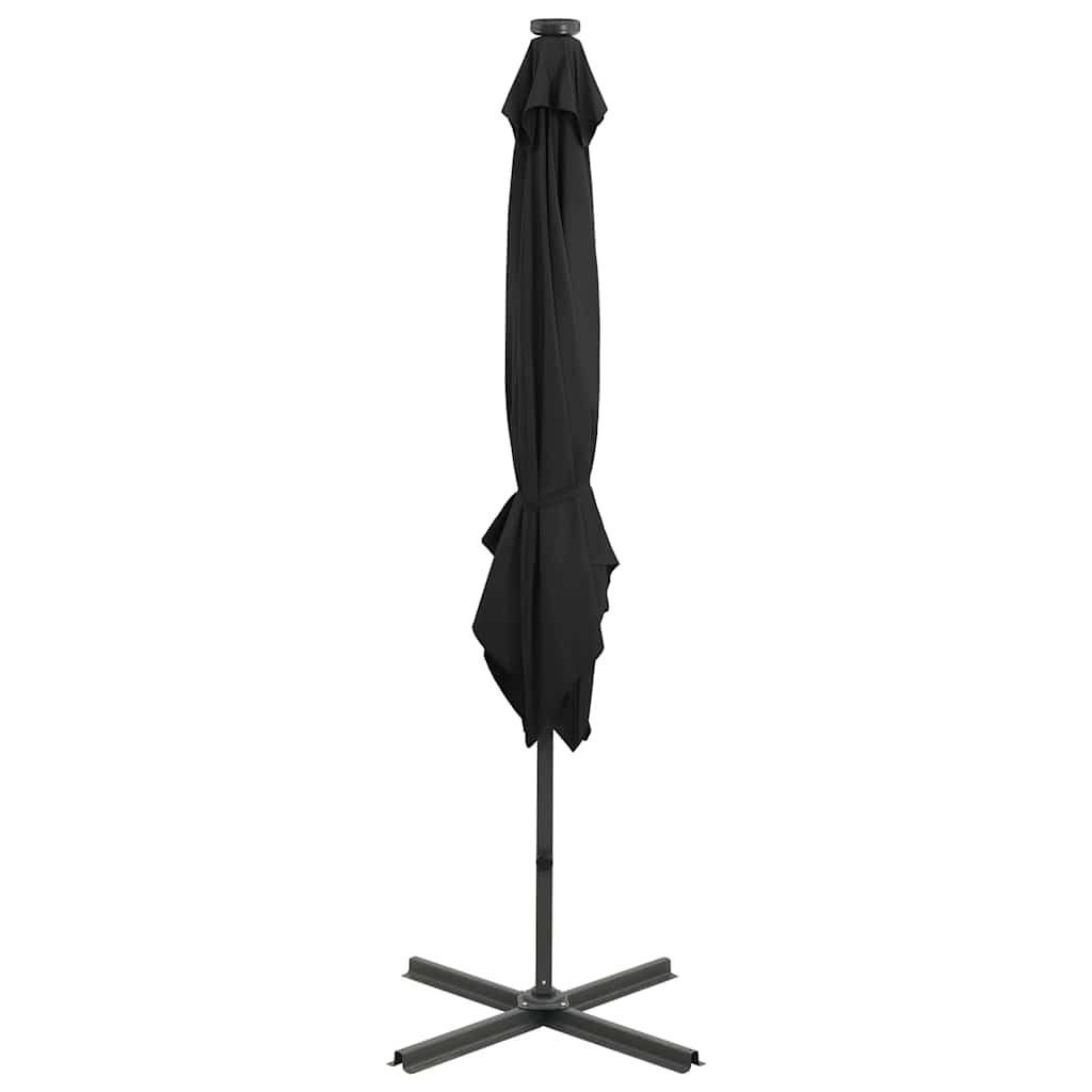 Ampelschirm Mit Led-Beleuchtung 250 Cm Schwarz