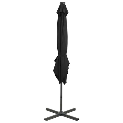 Ampelschirm Mit Led-Beleuchtung 250 Cm Schwarz