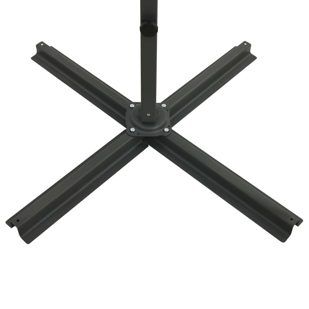 Ampelschirm Mit Led-Beleuchtung 250 Cm Schwarz