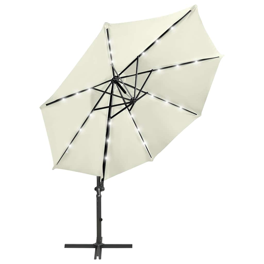 Ampelschirm Mit Led-Beleuchtung 300 Cm Sandweiß