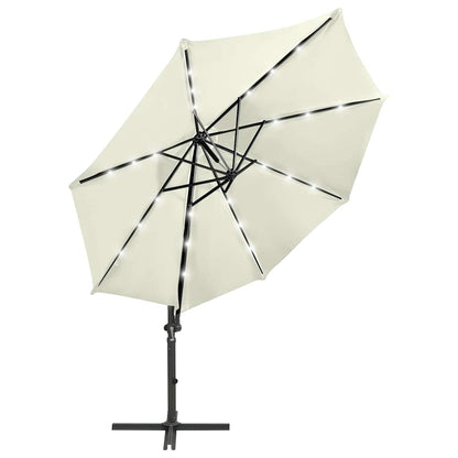 Ampelschirm Mit Led-Beleuchtung 300 Cm Sandweiß