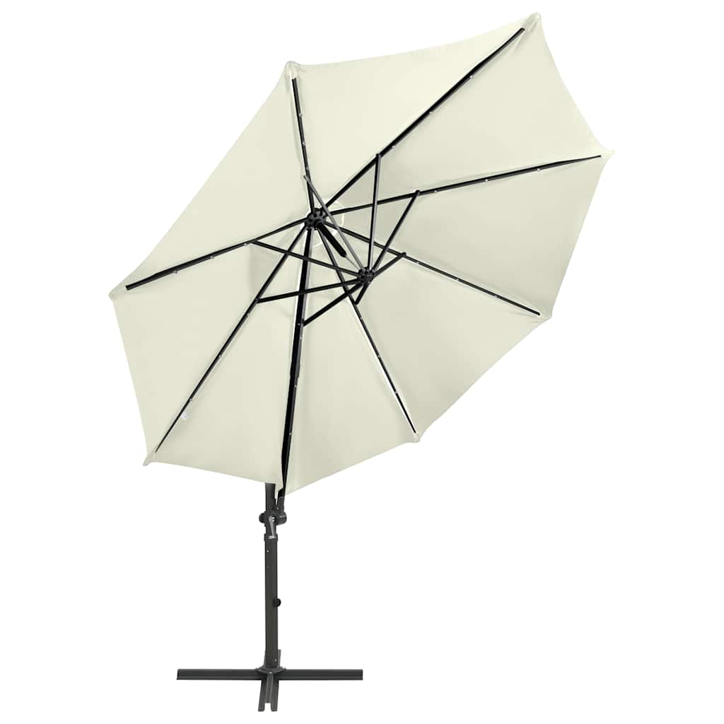 Ampelschirm Mit Led-Beleuchtung 300 Cm Sandweiß