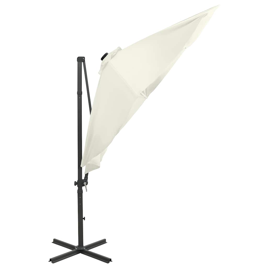 Ampelschirm Mit Led-Beleuchtung 300 Cm Sandweiß