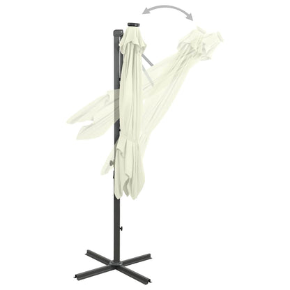 Ampelschirm Mit Led-Beleuchtung 300 Cm Sandweiß