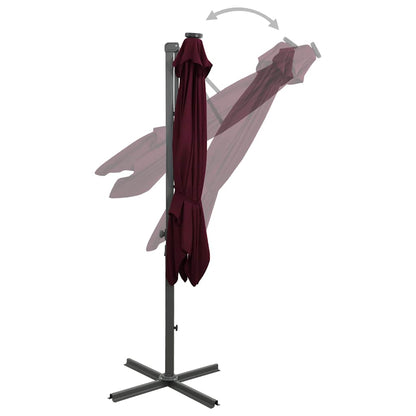 Ampelschirm Mit Led-Beleuchtung 300 Cm Bordeauxrot