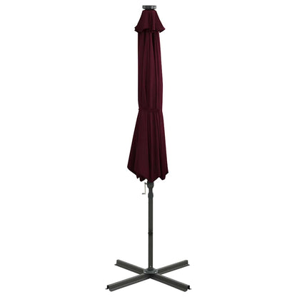 Ampelschirm Mit Led-Beleuchtung 300 Cm Bordeauxrot