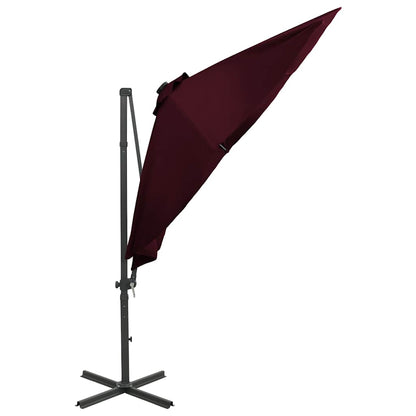 Ampelschirm Mit Led-Beleuchtung 300 Cm Bordeauxrot